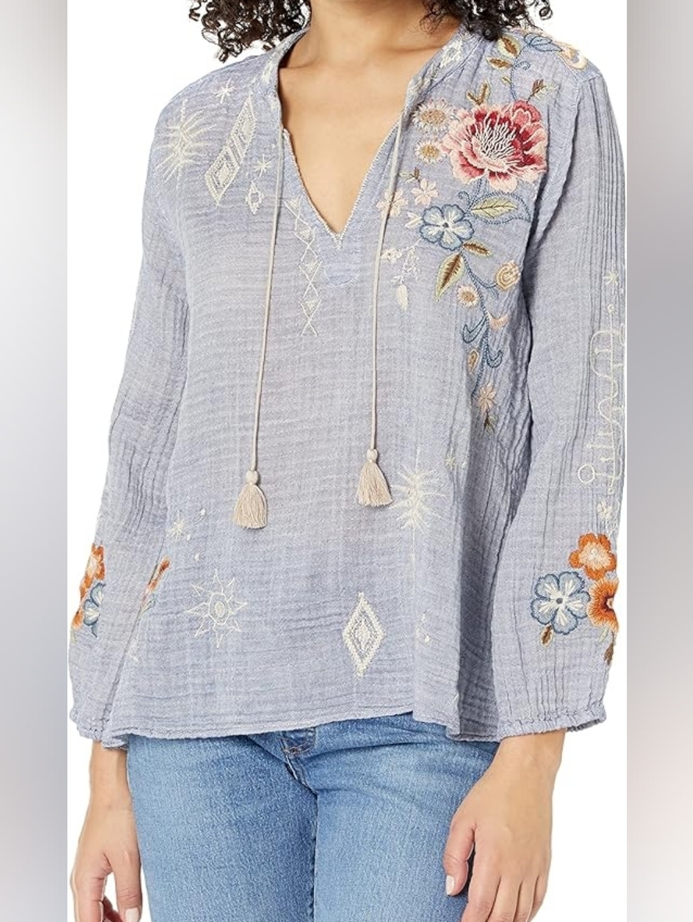 Johnny Was Workshop Umoya Effortless Scarf Blouse